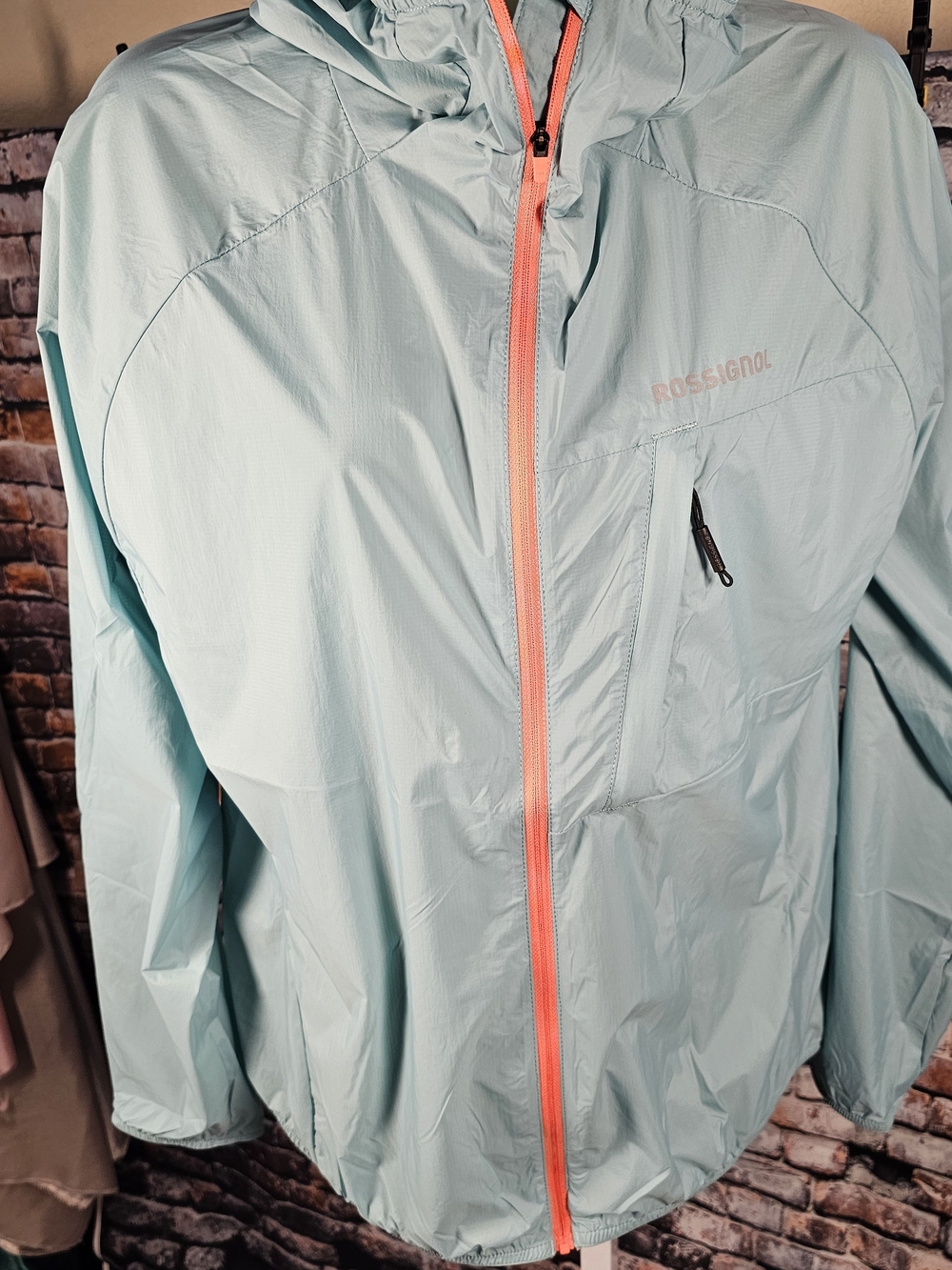 Rossignol Sidehorn Packable Jacket Caribbean Blue Large NWT Lightweight Hooded